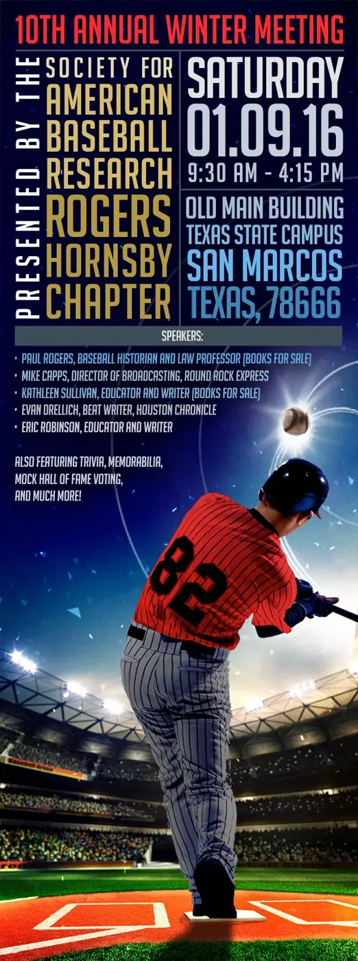 Sports Event Marketing, Event e-blast for the Society for American Baseball Research annual winter gathering.