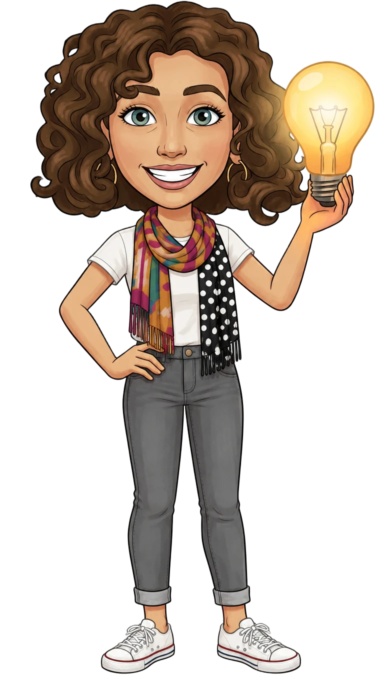 Dasha Titlebaum holding a glowing lightbulb