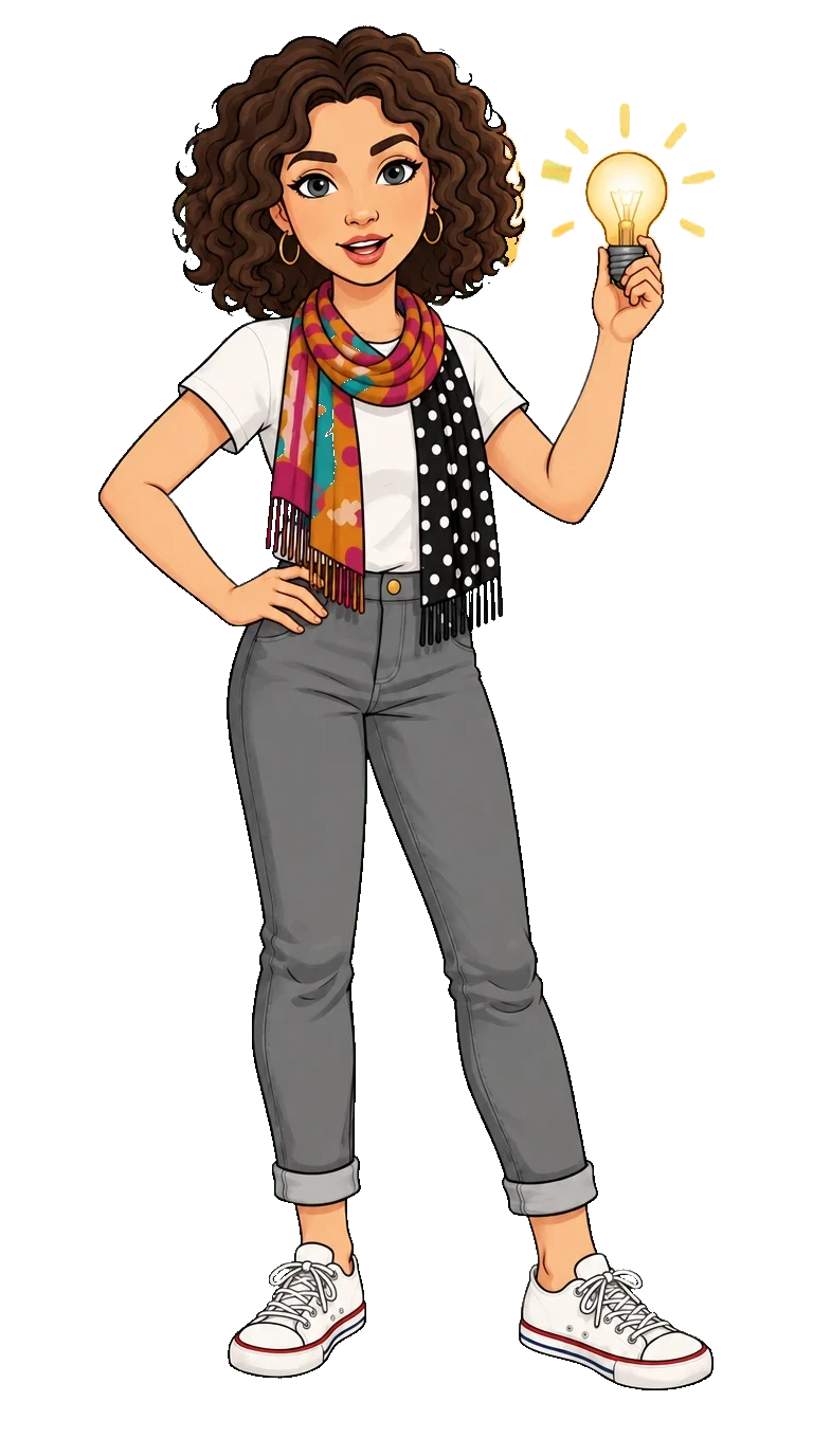 Dasha Titlebaum holding a glowing lightbulb