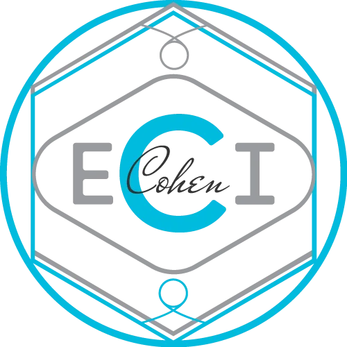 Emily & Isaac Cohen Wedding Monogram, Geometric monogram created for the wedding of Emily and Isaac Cohen, with a structured, modern layout.