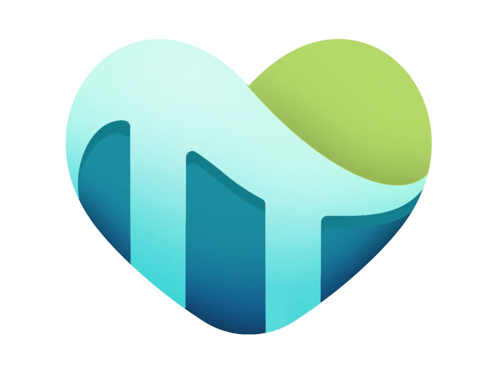 Love Pie Brand Identity, Heart-shaped mark built from geometric wedges and gradient color.